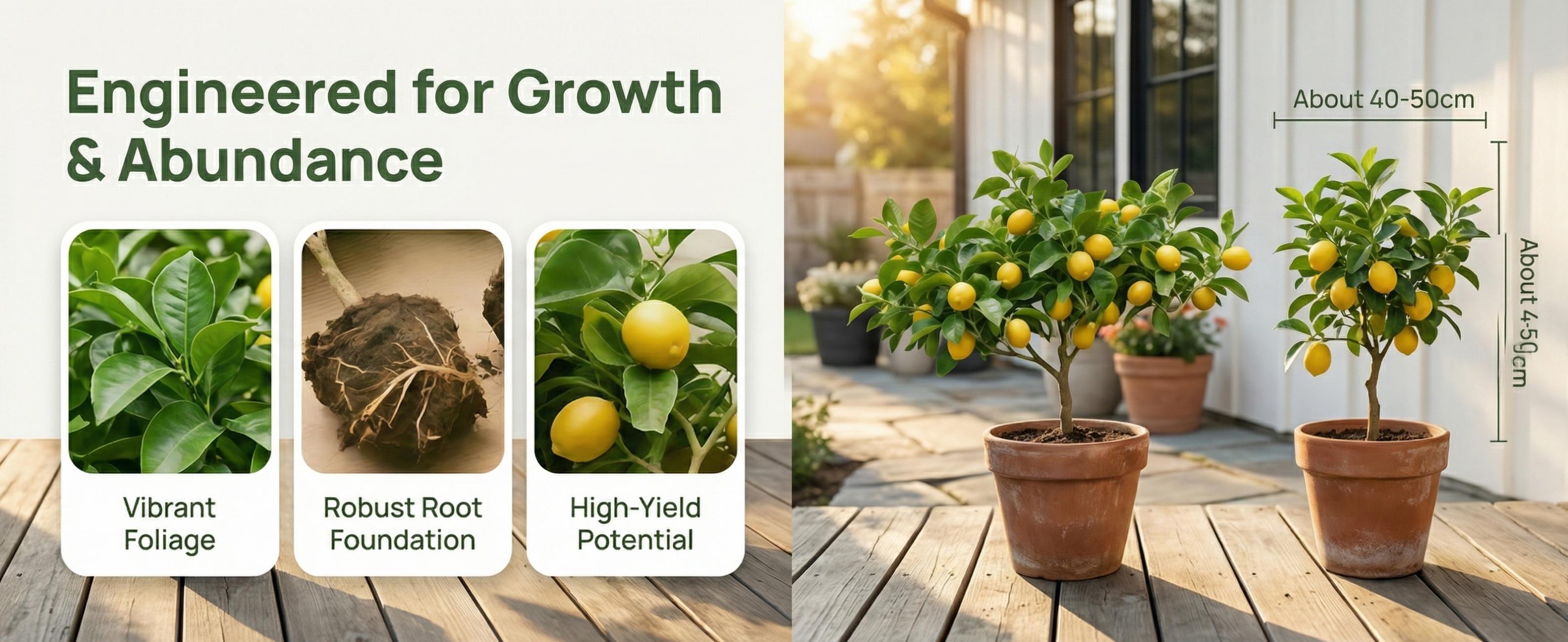 Live Lemon Tree in Pot – Real Citrus Plant for Indoor & Outdoor Use – Fast Growing, Fruit-Bearing Meyer Lemon for Home, Patio & Garden – Low Maintenance, Vibrant Greenery & Gardener Gift