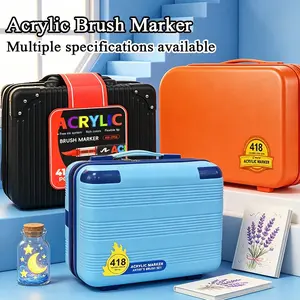 Professional Art Supplies, 418 Colors Per Pack, Soft Tip Brushes, Multi-Material Compatibility, Ideal for School Arts, High Visibility