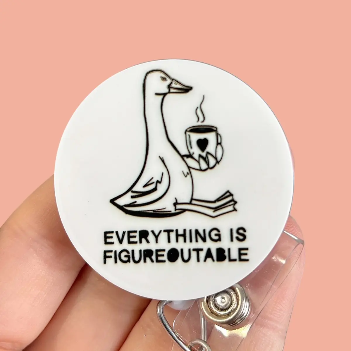 Glitter My Badge Everything ia figureoutable badge reel for nurse and hospital workers. Badge clip Badge pull - Retractable swivel clip with a 360 rotation. Great gift for coworker.