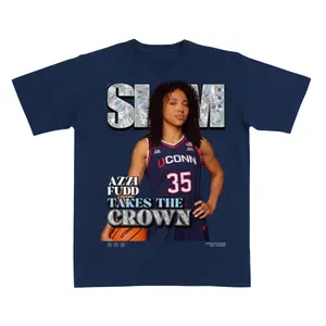 [SLAM] Azzi Fudd Takes The Crown Graphic Tee, Vintage Basketball Superstar Shirt, Women Sports Fan Streetwear, Basketball Lover Gift Idea