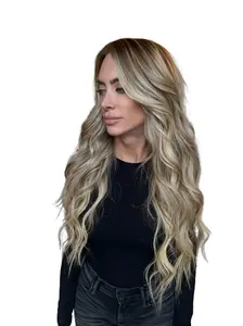 Nikki Amber Wheat Clip-In Extensions - Golden Blonde Honey Tones 22-inch Length Custom Remy Hair for Women's Salon-Quality Styling