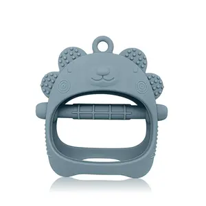 Baby Teething Toy for 0-6 6-12 Months, Anti Dropping Wrist Hand Teethers Baby Chew Toys for Sucking Needs,Food Grade Silicone Teething Mitten,  BPA Free