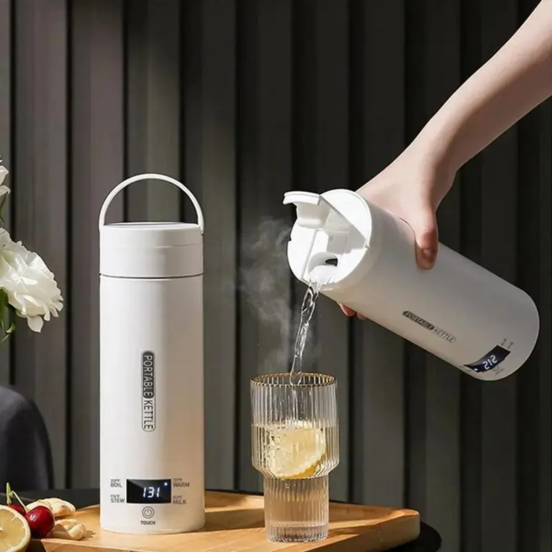 2026 Portable Electric Kettle Travel Electric Kettle (Plug-in version), Mini Tea Coffee Kettle Water Heater with 4 Temperature Controls, Household Appliances for Home Kitchen, Compact Fast Heating Kettle for Daily Use food-grade stainless steel