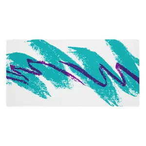 Retro Jazz Pattern 90s Style 4K Wall Art Print – 36x18 Abstract Turquoise and Purple Design