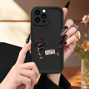 Cute Sausage Dog Design Pattern Phone Case, TPU Material, Anti-Slip and Shockproof, Compatible with iPhone 17 AIR 17/16/15/14/13/12/11 PRO PRO MAX X XS E PLUS, T580