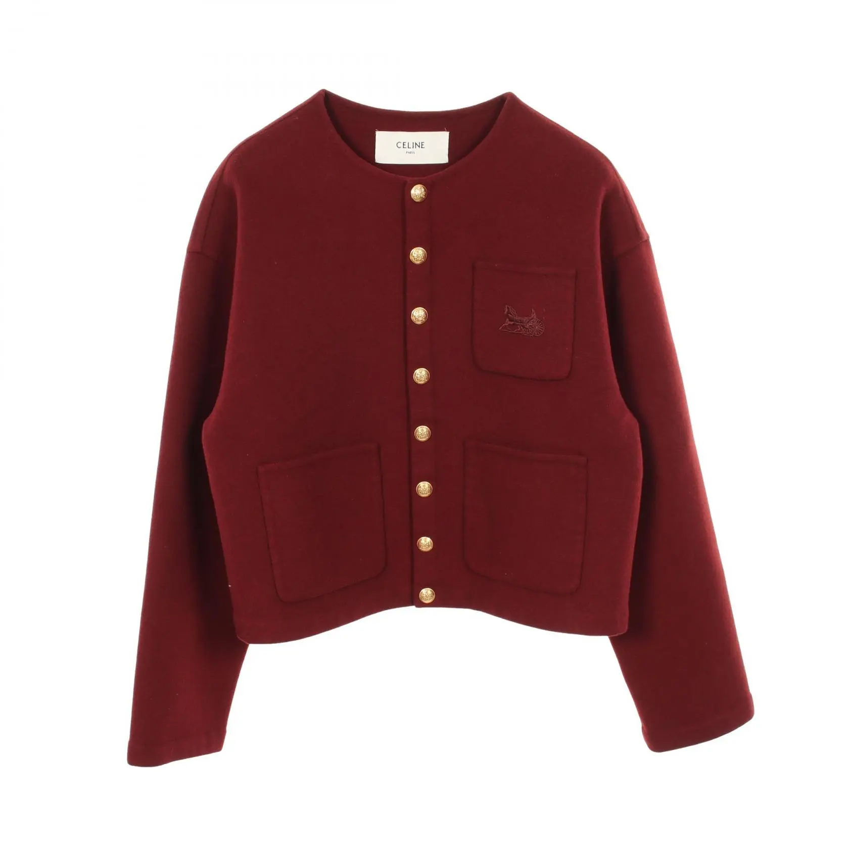 Pre-owned Celine Cashmere Small Leather Goods Jacket