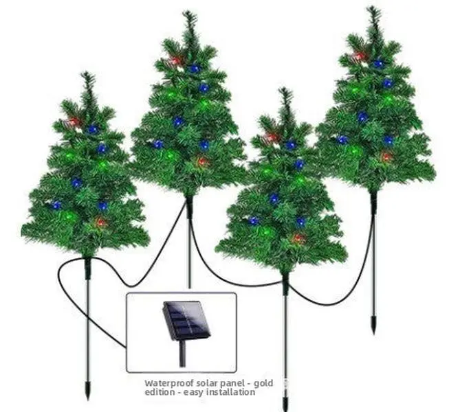 Colorful Solar Christmas Tree Outdoor Decorations