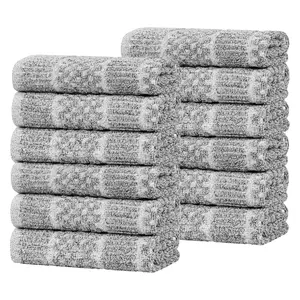 Superior Naples 12PC Cotton Blend Solid Face Towel Set