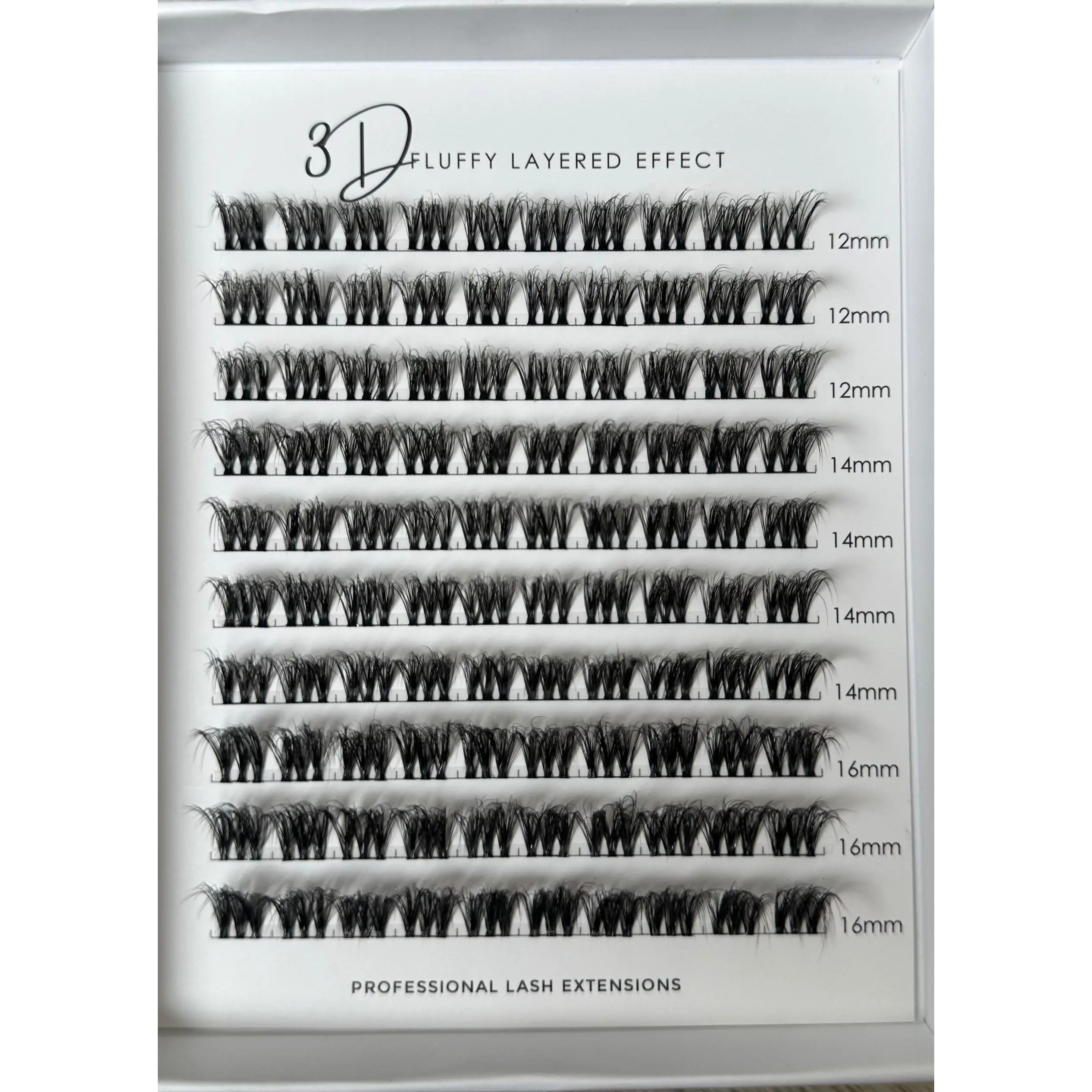 Don’t faux with me - 3D Fluffy Layered Effect Pre-Cut Lash Clusters 12mm-16mm Mixed Lengths Professional Extensions for Natural to Bold Look