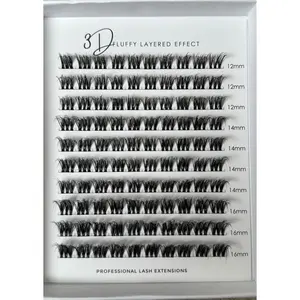 Don’t faux with me - 3D Fluffy Layered Effect Pre-Cut Lash Clusters 12mm-16mm Mixed Lengths Professional Extensions for Natural to Bold Look