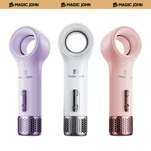 MAGIC JOHN Handheld Bladeless Fan High-Speed Turbine Portable Fan | Fast Charging Support | Multi-Level Adjustable Airflow | Smart Digital Display | Ideal for Outdoors, Travel, and Commuting summerwins