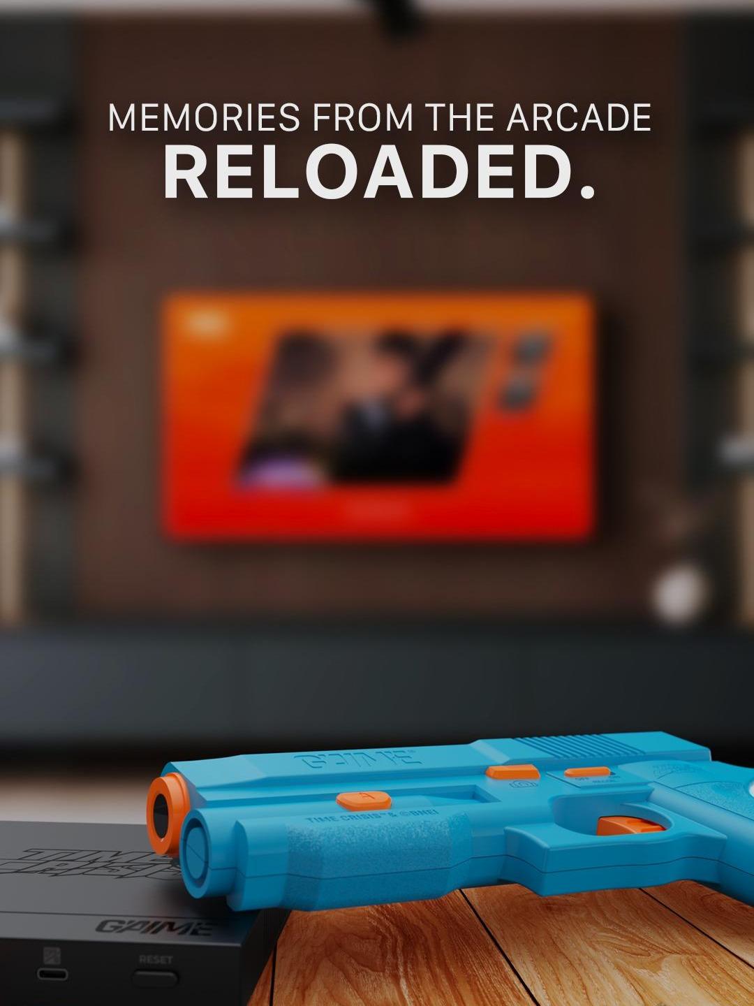 GAIME AI Light Gun System – Official Time Crisis Licensed Arcade Shooter, Plug & Play Retro Shooting Game for TV, Motion Tracking Light Gun, Home Arcade Set, Fun April Fools’ Day & Birthday Gift