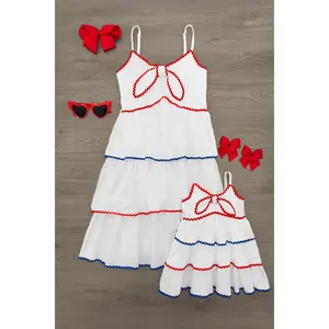 Mom & Me - Red White & Blue Tank Ruffle Dress