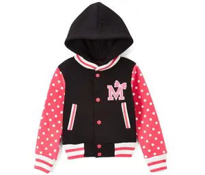 Girl Varsity Jacket With Polka Dots