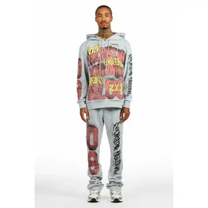Parco Heather Grey Hoodie Stacked Track Set