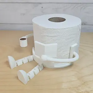 Cute Book & Coffee Design Paper Towel Holder, Durable Plastic Standalone Bathroom Decor, Fits Standard Rolls, Fun Gift, Bath Accessory