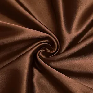 Charmeuse Satin Fabric by The Yard, 60 Inch Wide Chocolate Brown Satin Fabric Shiny & Soft Cloth Fabric, Silky Satin Fabric for Bridal Dress, Wedding Decorations, Crafts, Sewing (1 Yard)