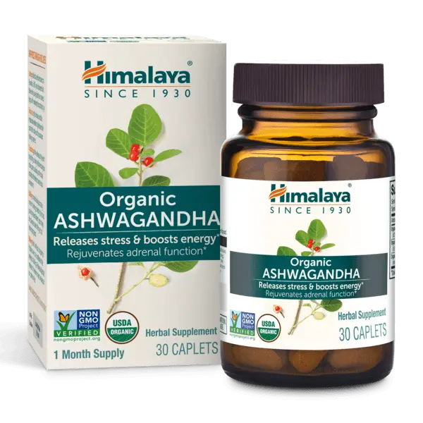 Himalaya Organic Ashwagandha Root - Adrenal Support, Stress Relief, Vegan, Non-GMO - 670 mg, 30 Caplets Himalaya Organic Ashwagandha Root - Adrenal Support, Stress Relief, Vegan, Non-GMO - 670 mg, 30 Caplets