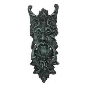 Cast Iron Verdigris Wiccan Celtic Greenman Forest Tree Ent Spirit Door Knocker