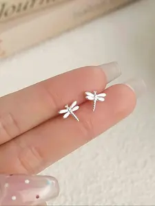 Cute Mini Dragonfly Earrings for Women, Stud Earrings Jewelry, Fashionable Daily Commuter Jewelry, Versatile Personalized Ear Rings, Simple Minimalist Design