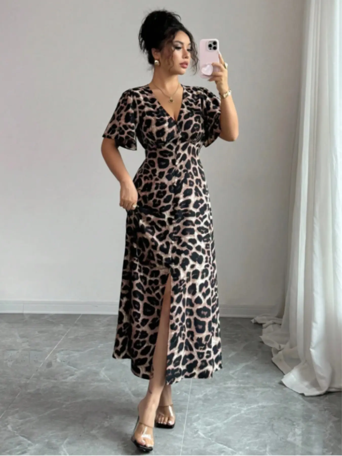 leopard print beach dress Leopard Print Spaghetti Strap Dress | Maxi Dress | Love that Boho