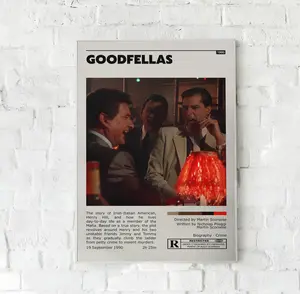 Goodfellas Retro 90s Film Poster, Goodfellas Vintage Art Print Minimalist Poster Birthday Gift, Fathers Day Gift Home Wall Decor Unframed