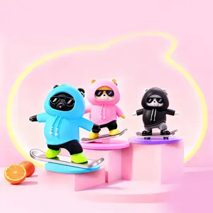 Cute Wobbling Bear Car Decor - Funny Stress Relief Toy for Car Dashboard, Watch Him Skate & Smile on Your Drive, Unique Auto Interior Gift Idea