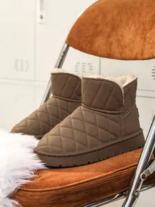 Men's Mid-Calf Snow Boots, PU Leather & Rubber Sole, Waterproof & Warm Lining, Casual Fall Winter Outdoor Shoes