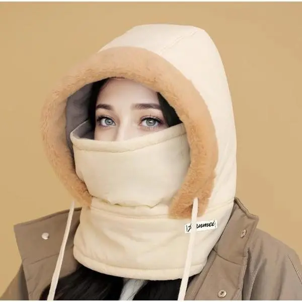 Winter cold-proof integrated hat outdoor cycling head hat scarf warm mask Lei Feng hat Beanie Hat