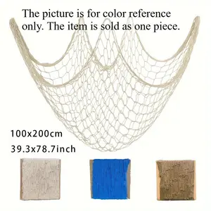 1pc Chic Nautical Fish Net Wall Hanging - Perfect for Beach, Pirate & Mermaid Themes - Ideal for Indoor/Outdoor Decor, Parties, and Holidays (Christmas, Halloween, Mother's Day, Thanksgiving, Valentine's) - 99.82x199.9cm, Bedroom, Living Room