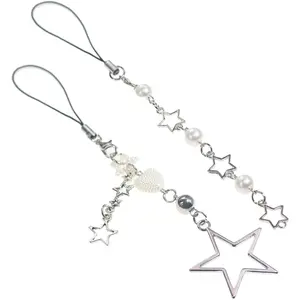 Cute Y2K Phone Charm Strap, Camera Strap Wrist,Star Chain Lanyard String for Bag Purse Backpack Wallet Pendants Decor
