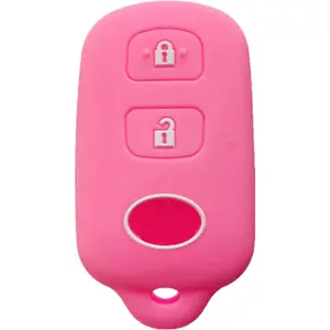 Silicone Keyless Entry Remote Control Key Fob Cover Case protector Replacement Fit For Scion xA xB Toyota Celica Echo FJ Cruiser Highlander Prius RAV4 Tacoma Tundra Yaris HYQ12BBX (Pink)