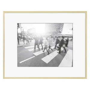 16.4" x 20.4" Matted to 11" x 14" Thin Metal Gallery Frame Brass - Project 62