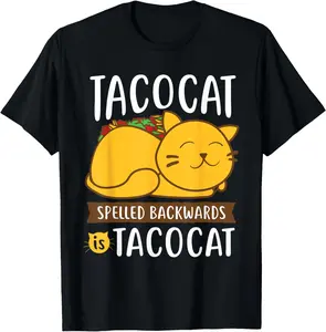 Tacocat Funny Taco Tuesday & Mexican Food Lover Casual Short Sleeve Cotton T-Shirt