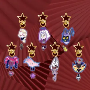 Anime Acrylic Keychain for Hazbin Hotel Helluva Boss Alastor Millie Stolas Vox Keychain Anime Peripheral Gift Backpack Charm