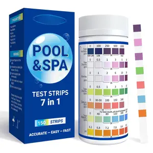 7 in 1 Accurate Pool Test Strips, 150-Count Hot Tub &  Test Strips, Water  Testing Kit for Bromine, Chlorine, pH, Hardness, ,  & Easy Test Way