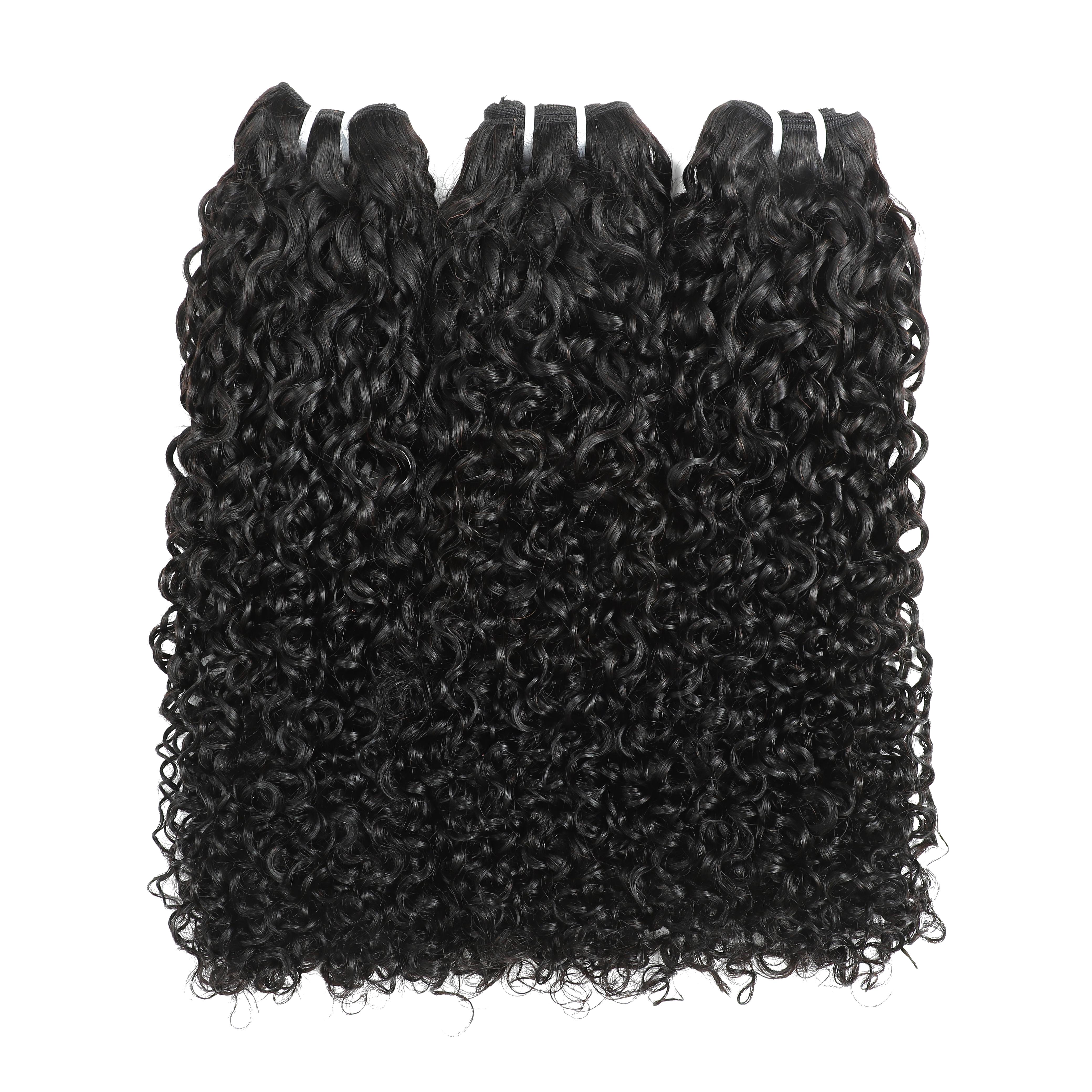 Karlami Hair Burmese Curly Bundles with Spriral End 3c4a Quick Weave Pixie Curly Bundles Human Hair 14-30inch Loose Deep Wave 100% Virgin Body Wave Bundles Sew in Extension Straight Bundles with 5x5 Closure Human Hair Bundles for Women Natural Black