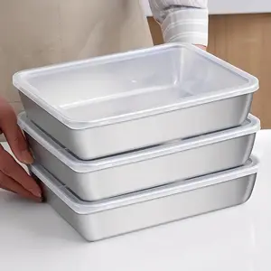 Stainless Steel Food Storage Container with Lid, 2/3 Counts Reusable Food Storage Box, Food Preserving Container for Home Kitchen, Stackable Containers, Food Storage Organizer