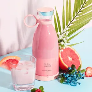 Portable Blender for Shakes and Smoothies with 11.83 Oz Travel Cup and Lid, Durable Stainless Steel Blades for Juice Blending Performance [Pink]