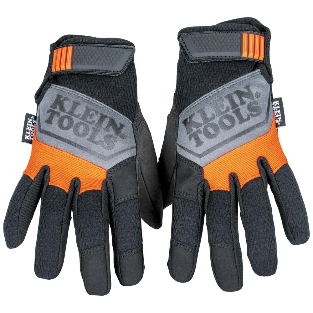 Klein Tools 60594 Work Gloves, General Purpose Gloves, Comfortable Suede Palm, Touchscreen Capable, Hook and Loop Closure, Small