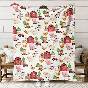 Comfortable all-season velvet blanket, cartoon pig pattern - soft and warm, tear-resistant, suitable for sofas, beds, offices, camping and travel - the perfect gift for birthdays and Christmas