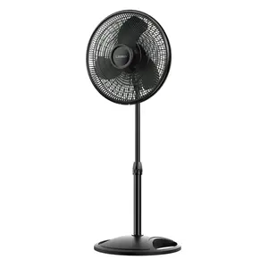 Black 16' Oscillating Pedestal Fan with 3 Adjustable Speed Settings - Perfect for Home & Office