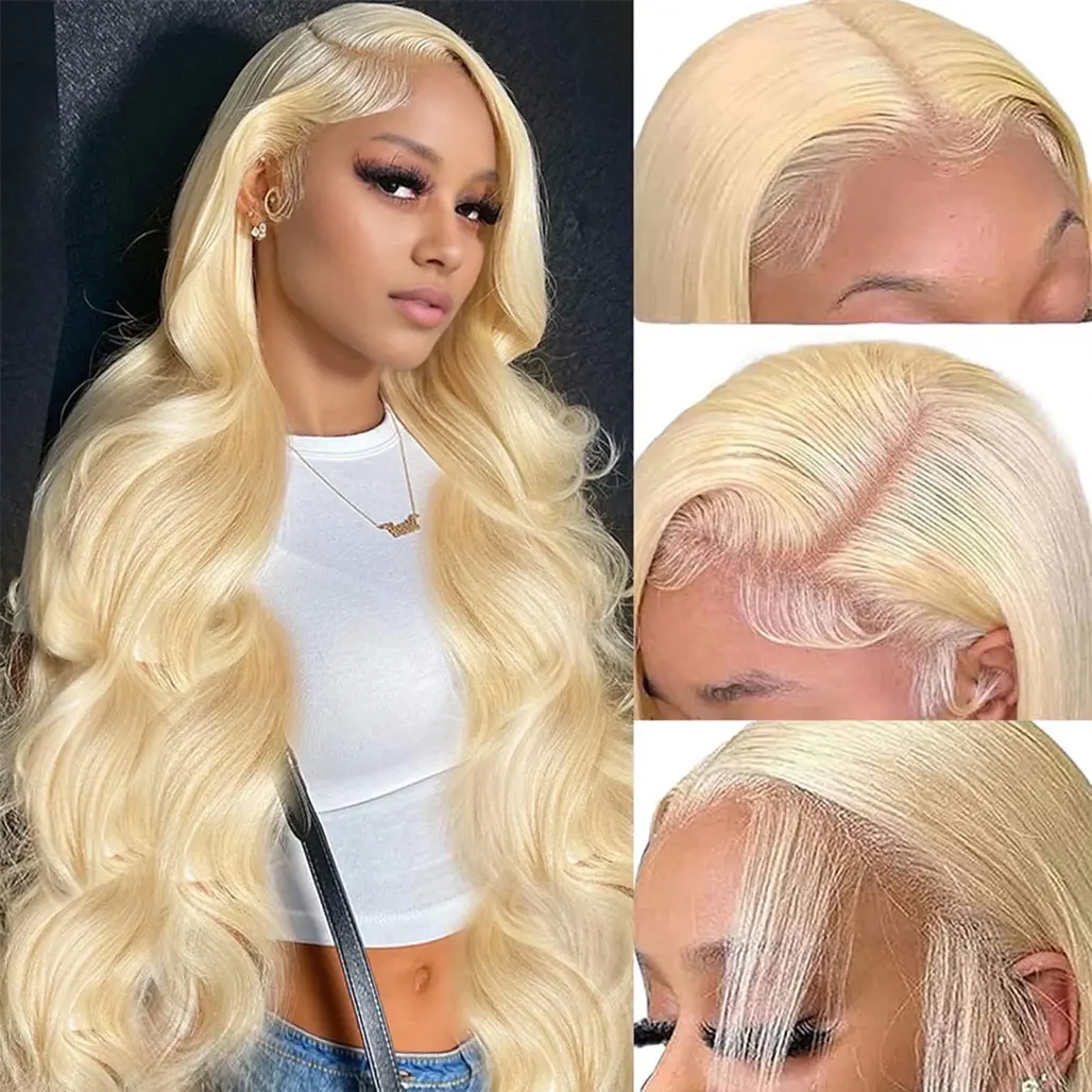13x6 Synthetic Lace Front Wig - Body Wave Style - Heat Resistant - 30 Inches 30Inch 13X4 13X6 Transparent Body Wave Lace Front Wig Human  main image 2