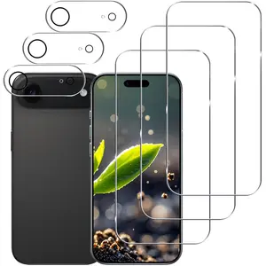 Gliansen for iPhone 17 AIR Screen Protector 6.9 inch 3 Pack + Camera Lens Protector 3 Pack, 9H Tempered Glass, HD, Easy Installation, Compatible With Sim Card Case