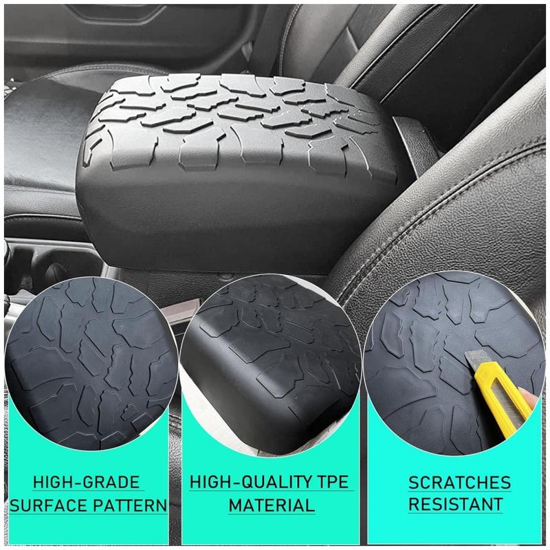 Center Console Armrest Cover Fit for 2018-2024 Jeep Wrangler JL JLU & Jeep Gladiator JT Armrest Storage Soft Mat Pet Antiscratch Mat Cover car  arm  rest  pad Seat Protectors Cushion Truck