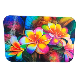 Coastal Plumeria Floral Cutting Board – Tropical Kitchen Decor & Charcuterie Serving Board