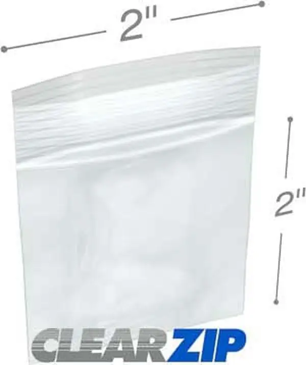 International Plastics CZ40202 Ziplock Storage Bags, 2x2 in. Clear, 0.004 Gauge - Case of 1000