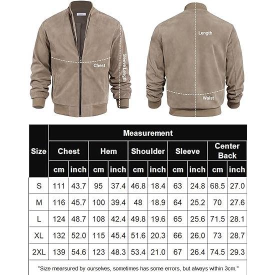 COOFANDY B Fall Outfits Men's Casual Varsity Jacket Vintage Lightweight Thin Suede Bomber Jackets Classic Fabric Menswear Soft Chino Coats Chino Coats Chino Coats  Fashion Stylish
