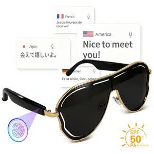 Smart Glasses AI Translation Sunglasses Hands-free Calling Voice Assistant UV Protection Open Ear Audio Touch Control All Scenarios Great Gift