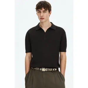 H&M Regular Fit Cable-knit polo shirt